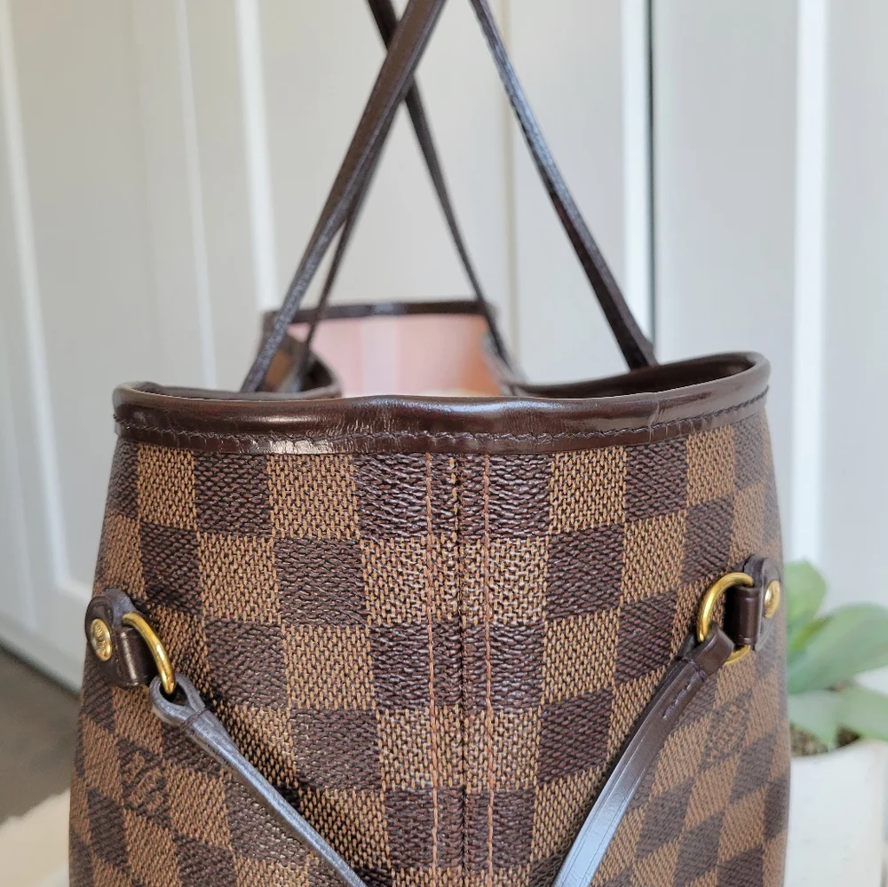 💕Louis Vuitton Tote Bag Neverfull MM Damier Ebene "ROSE Ballerine Interior" - Picture 8 of 17